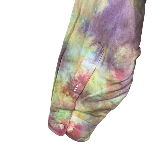 Axxa Men Size 16.5 Button Up Shirt Multicolor Oversized Mandarin Neckline Cotton - Picture 7 of 9